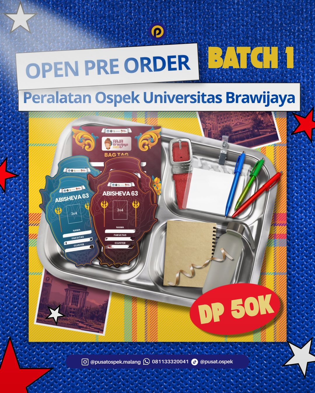 🚨 OPEN PRE ORDER PERALATAN OSPEK UB 2026 — BATCH 1 🚨Halo Maba Universitas Brawijaya 2026! 👋Pe